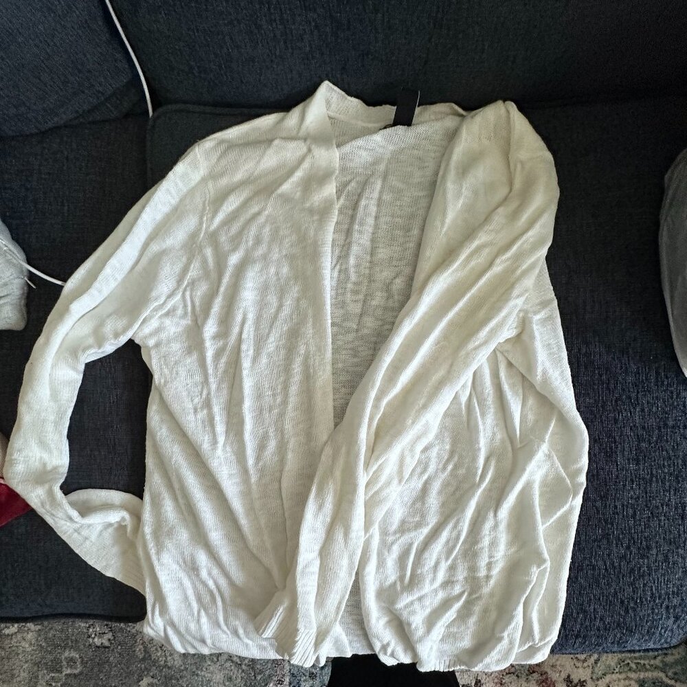 White Linen Cardigan